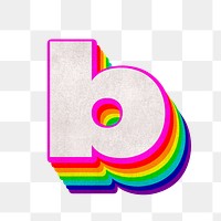 Png alphabet b 3d vintage rainbow font typography