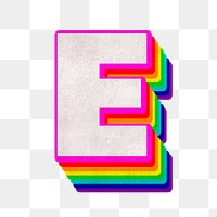 Png letter e rainbow typography lgbt pattern