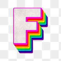 Png letter f rainbow typography lgbt pattern