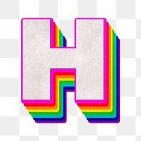 Png letter h rainbow typography lgbt pattern