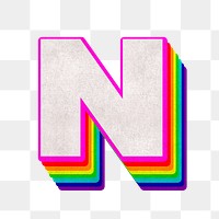 Png letter n rainbow typography lgbt pattern
