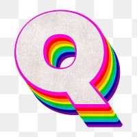 Png letter q rainbow typography lgbt pattern
