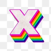 Png letter x rainbow typography lgbt pattern