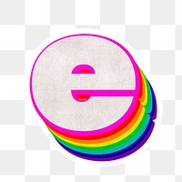 Png alphabet e 3d typeface rainbow pattern