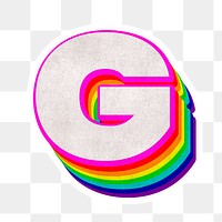 Png g font 3d rainbow typeface paper texture