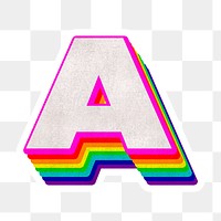 Png a font 3d rainbow typeface paper texture