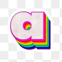 Png alphabet a 3d typeface rainbow pattern