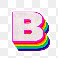 Png b font 3d rainbow typeface paper texture