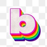 Png alphabet b 3d typeface rainbow pattern