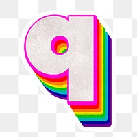 Png alphabet q 3d typeface rainbow pattern