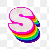 Png alphabet s 3d typeface rainbow pattern