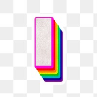 Png alphabet l 3d typeface rainbow pattern