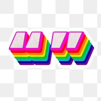 Png quotation mark font rainbow 3d typography lgbt pattern