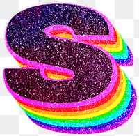 S letter layered rainbow glitter | Free PNG Sticker - rawpixel