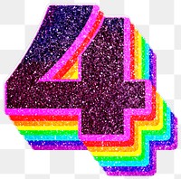 Png number 4 glitter font lgbt pattern