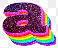 A letter layered rainbow glitter png sticker alphabet font