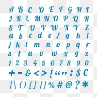Png A-Z alphabet, punctuations, symbols retro display style font