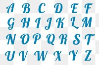 Png A to Z alphabet collection retro bold font in lettering typography