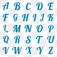 A to Z alphabet png collection retro display style font