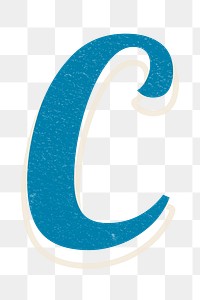 Png retro letter C bold typography
