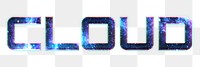 CLOUD word png blue typography text