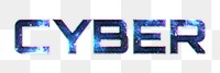 CYBER text png blue typography word
