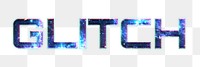 GLITCH word png blue typography text