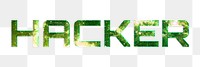 HACKER word png green typography text