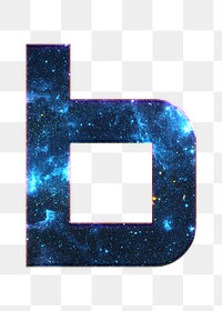 Png letter b galaxy effect typography blue font