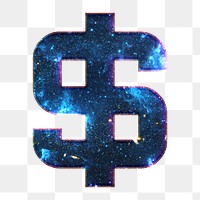 Dollar sign png galaxy effect blue symbol