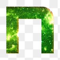 Png letter n stellar effect typography green font