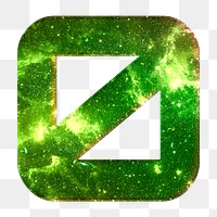 Png number zero galaxy effect green font