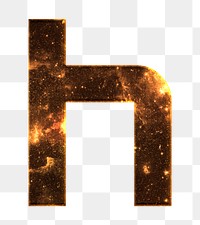 Png letter h galaxy effect typography brown font