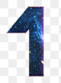 Png number 1 space effect blue font