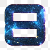 Png number 8 space effect blue font