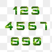 Numbers typography png font set