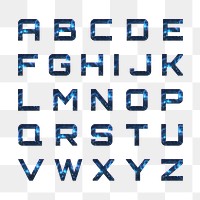 Png alphabet stellar typography transparent