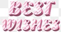 Png best wishes word pink striped font typography