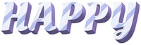 Png happy word striped font typography