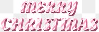 Png merry Christmas word pink striped font typography