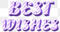 Png best wishes word striped font typography