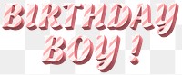 Png birthday boy! word candy cane typography