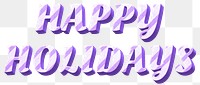 Png happy holidays word striped font typography