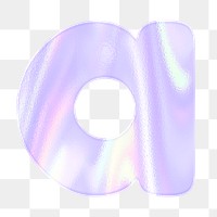 Alphabet a png sticker shiny holographic pastel typography