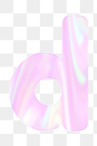 Holographic pastel letter d sticker png pink alphabet font typography