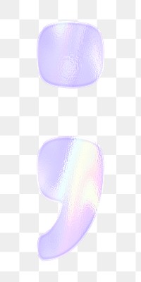 Shiny semicolon symbol png holographic pastel purple