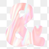 Ampersand symbol sticker png pastel holographic