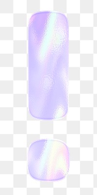 Holographic pastel exclamation mark png sticker purple symbol