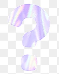 Shiny question mark sticker png holographic pastel purple