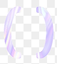 Shiny parentheses symbol sticker png holographic pastel purple